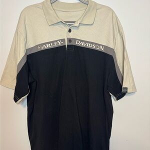 Harley-Davidson Men's Black and Tan Polo Shirt